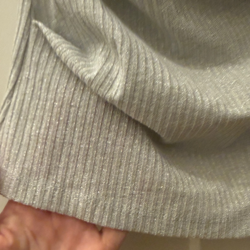 Zara Silver Metallic Ribbed Top - Picture 5 of 6